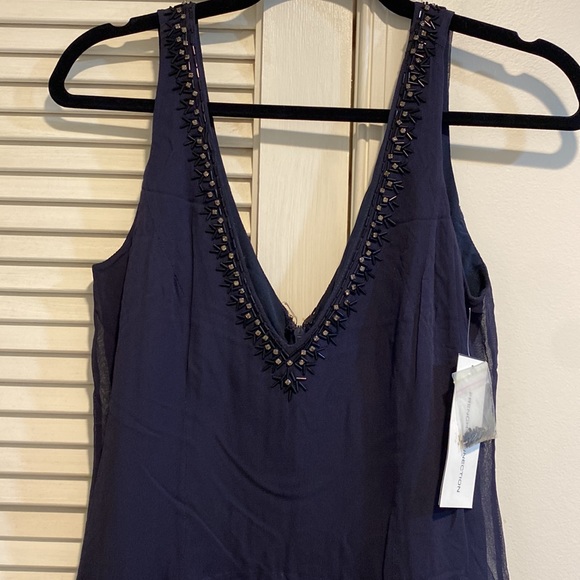 Flared Mini Dress with Sequin Neckline - Picture 2 of 5